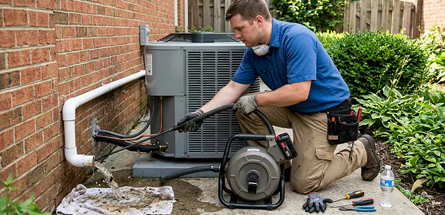 AC Unit Drain Pipe Cleaning in Lynn